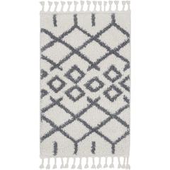 Moroccan Shag Area Rug, White, 2'2" x 4'