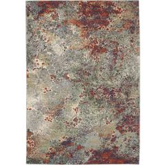 Nourison Artworks Area Rug, Seafoam/Brick, 5'6" x 8', ATW02