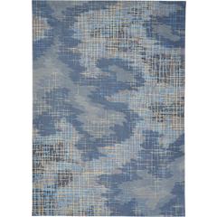 Symmetry Area Rug, Blue/Beige, 8'6" X 11'6"