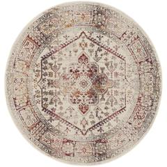 Vintage Round Area Rug, 4' x Round