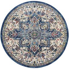 Bohemian Round Area Rug, 4' x Round