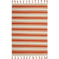 Solano Area Rug, Ivory/Orange, 4' x 6'6"