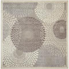 Graphic Illusions Area Rug, Grey, 6'7" x SQUARE