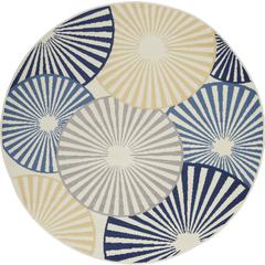 Contemporary Round Area Rug, 5' x Round