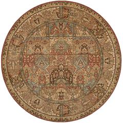 Round Traditional Machine Made Area Rug