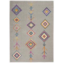 Rectangle Bohemian Machine Made Area Rug