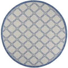 GRD02 Garden Party Ivory Blue Area Rug- 7'10" x round