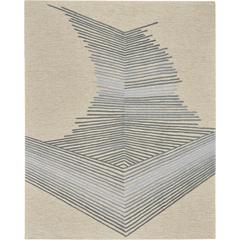 Symmetry Area Rug, Ivory/Grey, 7'9" X 9'9"
