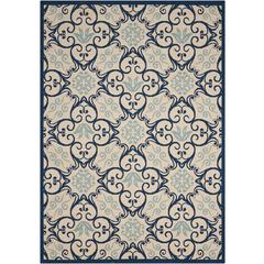 Caribbean Area Rug, Ivory/Navy, 2'6" x 4'