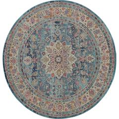 Vintage Round Area Rug, 4' x Round