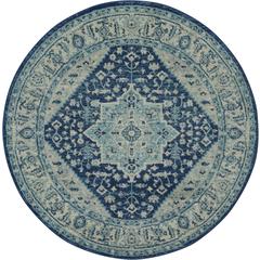 Vintage Round Area Rug, 5' x Round