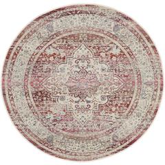Vintage Round Area Rug, 4' x Round