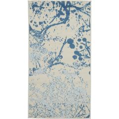 Jubilant Area Rug, Ivory/Blue, 2' x 4'