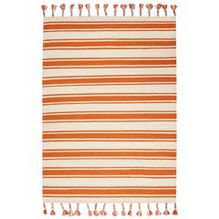 Solano Area Rug, Ivory/Orange, 5' x 7'6"