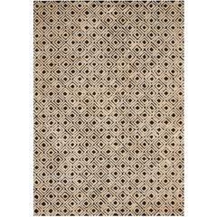 Modern Deco Area Rug, Black/Beige, 5'3" x 7'4"
