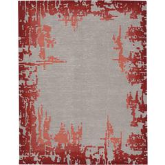 Symmetry Area Rug, Beige/Red, 7'9" X 9'9"