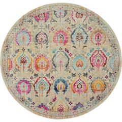 Vintage Round Area Rug, 6' x Round