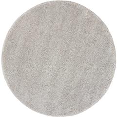 Malibu Shag Area Rug, Silver Grey, 4' x ROUND