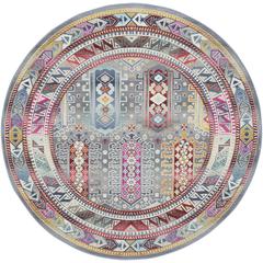 Bohemian Round Area Rug, 6' x Round