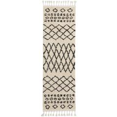 Moroccan Shag Area Rug, Cream, 2'2" x 8'1"