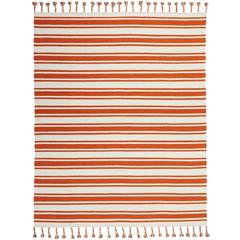 Solano Area Rug, Ivory/Orange, 8' x 10'6"