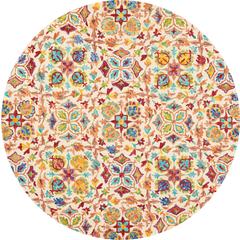 Bohemian Round Area Rug, 8' x Round