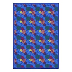 Playful Patterns Ringing 7'8" x 10'9" Area Rug in Color Multi