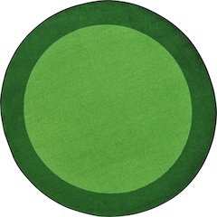 Kid Essentials All Around 5'4" Round Area Rug in Color Green