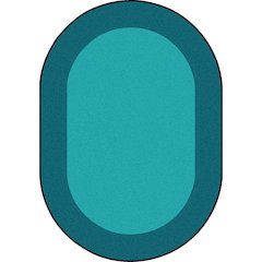 Kid Essentials All Around 7'8" x 10'9" Oval Area Rug in Color Teal