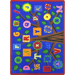 Kid Essentials Alphabet Leaves 7'8" x 10'9" Area Rug in Color Bold