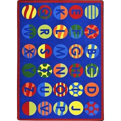Kid Essentials Alphabet Patterns 7'8" x 10'9" Area Rug in Color Multi