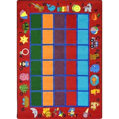 Kid Essentials Alphabet Phonics 10'9" x 13'2" Area Rug in Color Red