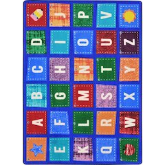Kid Essentials Alphabet Upcycle 7'8" x 10'9" Area Rug in Color Multi