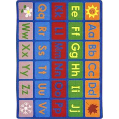 Kid Essentials Any Day Alphabet 7'8" x 10'9" Area Rug in Color Multi