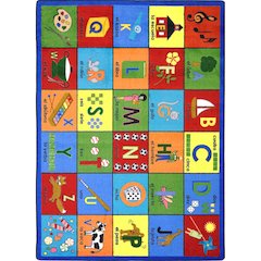 Kid Essentials Bilingual Phonics 7'8" x 10'9" Area Rug in Color Multi