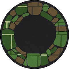 Kid Essentials BioStones 5'4" Round Area Rug in Color Meadow