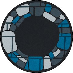 Kid Essentials BioStones 5'4" Round Area Rug in Color Marine