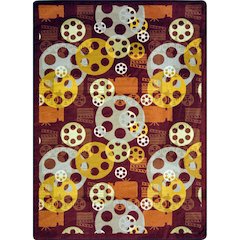 Any Day Matinee Blockbuster 5'4" x 7'8" Area Rug in Color Burgundy