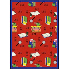 Kid Essentials Bookworm (Spanish) 5'4" x 7'8" Area Rug in Color Red