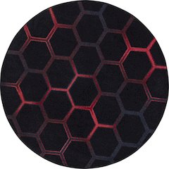 Kid Essentials Breakout 7'7" Round Area Rug in Color Ruby
