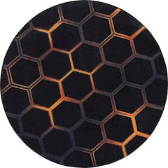 Kid Essentials Breakout 7'7" Round Area Rug in Color Tangerine