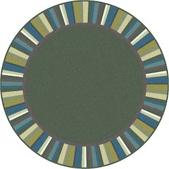 Kid Essentials Clean Green 5'4" Round Area Rug in Color Soft