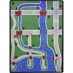 Kid Essentials Creataville 5'4" x 7'8" Area Rug in Color Multi