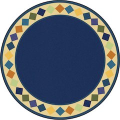 Kid Essentials Delightful Diamonds 13'2" Round Area Rug in Color Multi
