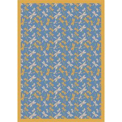 Kaleidoscope Dragonflies 5'4" x 7'8" Area Rug in Color Blue