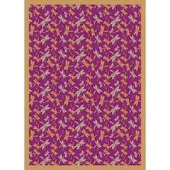 Kaleidoscope Dragonflies 5'4" x 7'8" Area Rug in Color Rose