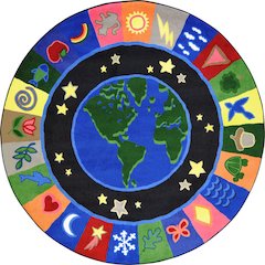Kid Essentials EarthWorks 13'2" Round Area Rug in Color Multi