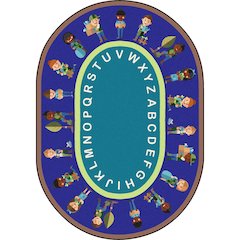 Kid Essentials Environmental Helpers 7'8" x 10'9" Oval Area Rug in Color Multi