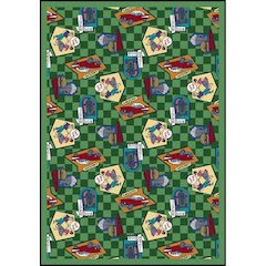 Kaleidoscope Fabulous Fifties 5'4" x 7'8" Area Rug in Color Green
