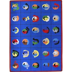 Kid Essentials Faces & Places 7'8" x 10'9" Area Rug in Color Multi
